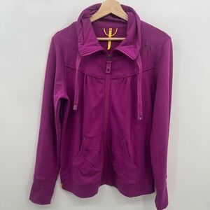 Lole Pink Full Zip Fleece With Stitching Detail